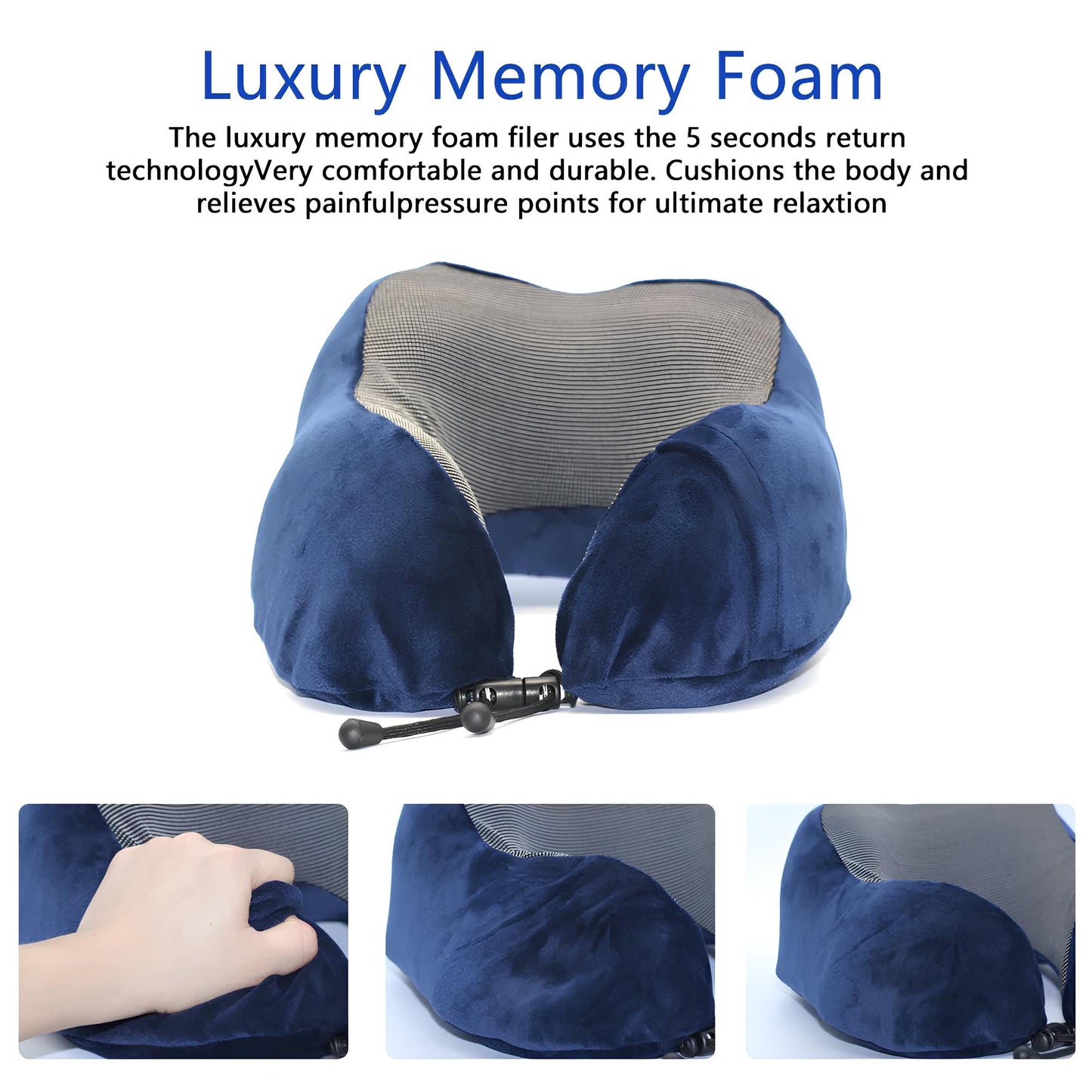 U Shaped Memory Foam Neck Pillow for Travel, Sleeping