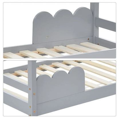 Solid Wood Children's House Bed 80 x 160cm - Homevalley.co.uk