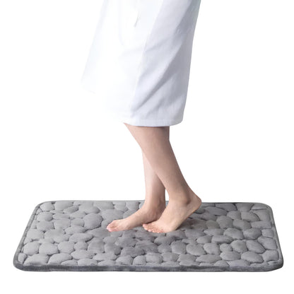 Raised Paver Bathroom Rug Non-Slip Memory Foam – Stylish, Soft, and Safe for Your Bathroom