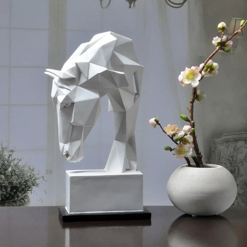 Modern Nordic Resin Horse Head Ornament Figurine