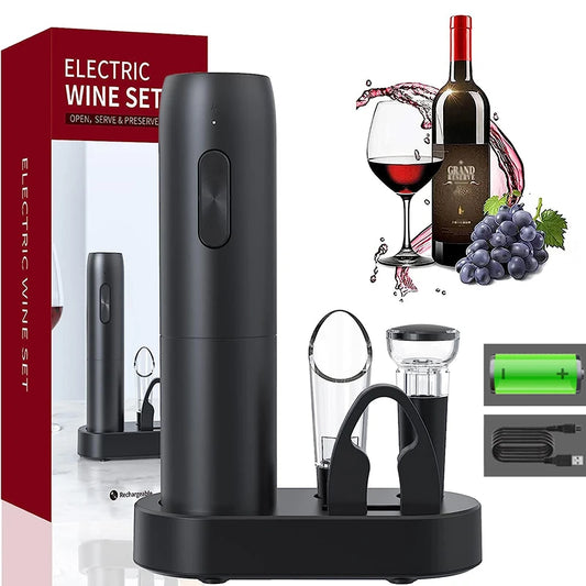 Electric Automatic Rechargeable Wine Bottle Opener with Charging Base