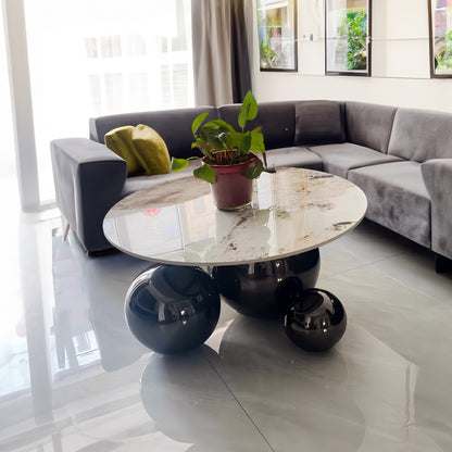 Round Marble Top Luxury Design Coffee Table