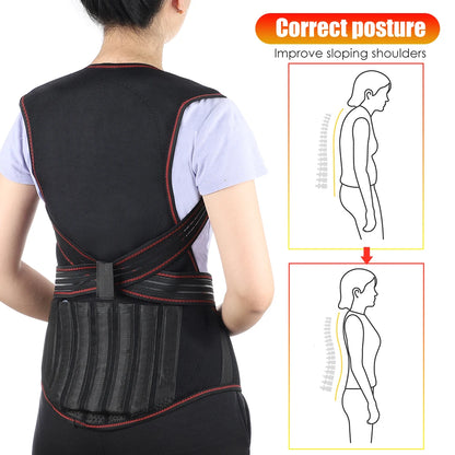 Tourmaline Magnetic Self-Heating Thermal Vest, Waist Brace, Lumbar Pad, Corset, Pain Relief