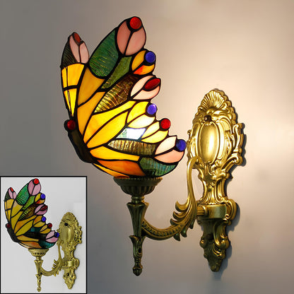 Tiffany Stained Glass Style Butterfly Wall Lamp