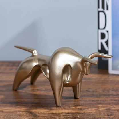 Abstract Resin Bull Sculpture Figurine