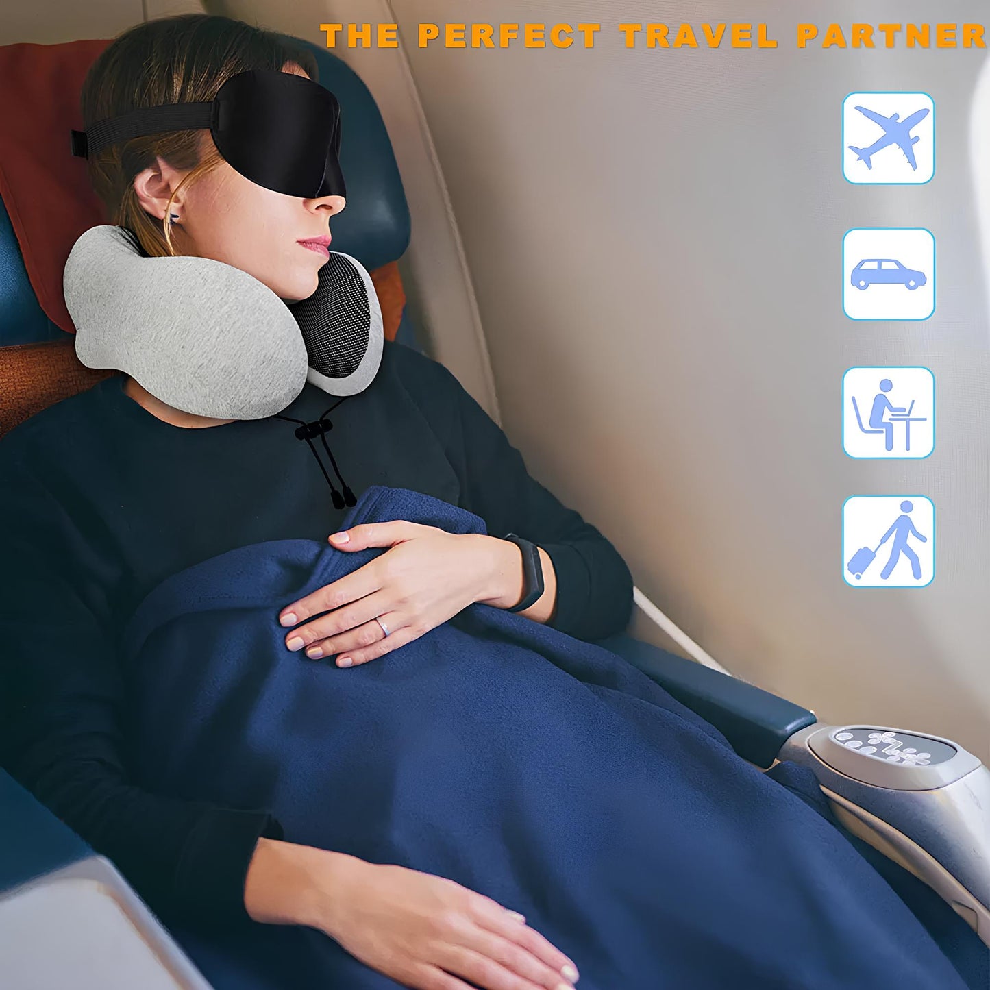 U Shaped Memory Foam Neck Pillow for Travel, Sleeping