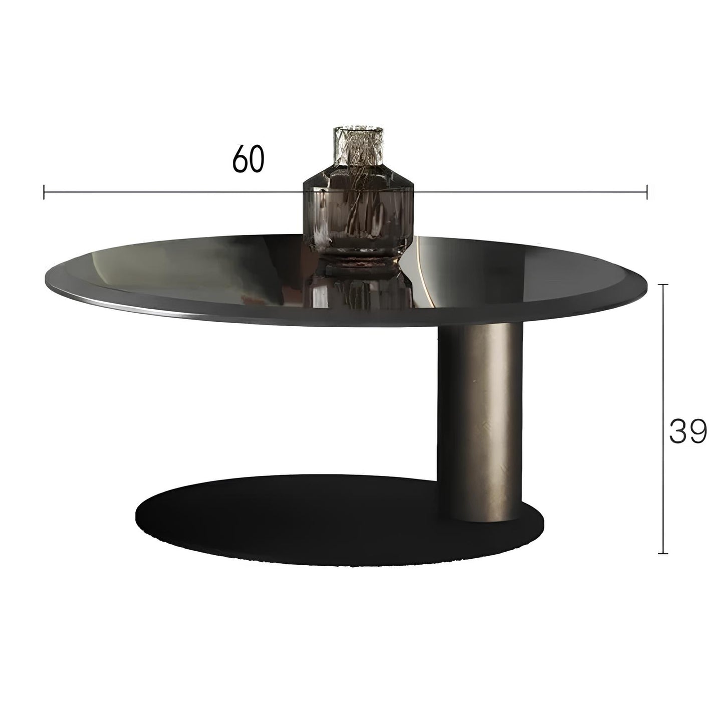 Premium Stainless Steel Round Coffee Tables - Luxurious Tempered Glass Side Table set