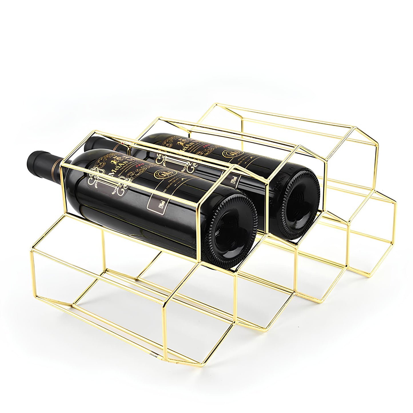 Metal Honeycomb Wine Rack, 9 bottles