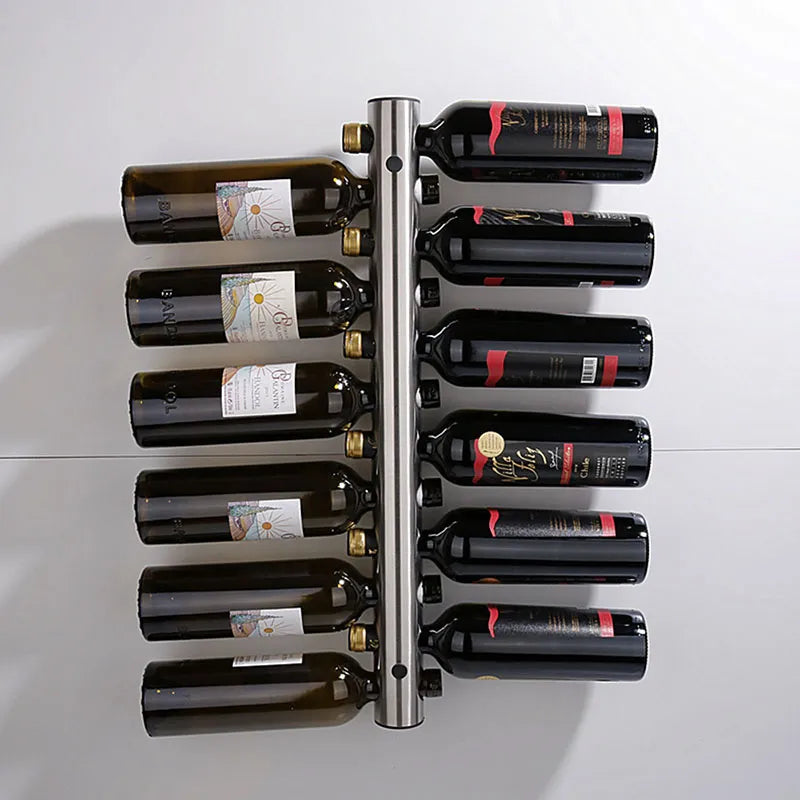 Wall Mounted Stainless Steel Wine Bottle Holder