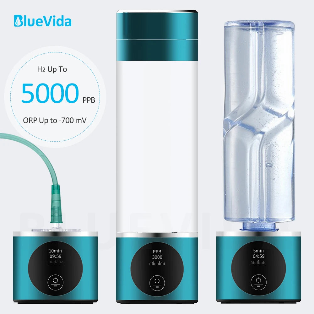BlueVida water ionizer with digital display on a white background