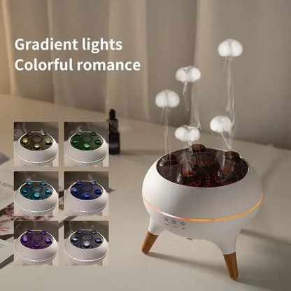 Dynamic Jellyfish Air Humidifier 250ml | Ultrasonic Essential Oil Diffuser with Remote Control & 7-Color Night Light