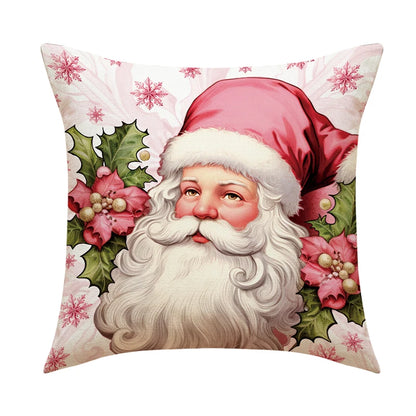 Linen Christmas Snowman Cushion Cover 45x45cm - Homevalley.co.uk