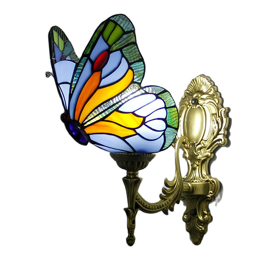 Tiffany Stained Glass Style Butterfly Wall Lamp