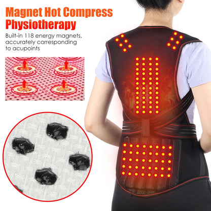 Tourmaline Magnetic Self-Heating Thermal Vest, Waist Brace, Lumbar Pad, Corset, Pain Relief