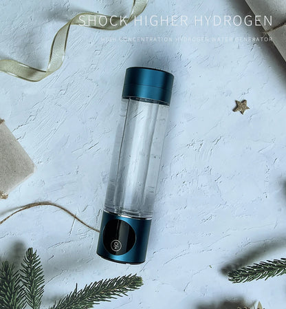 8th Generation Nano Hydrogen Water Bottle – Portable Hydrogen Water Generator with H2 Inhaler (DuPont SPE/PEM, OLED Display)