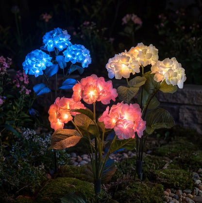 Solar Hydrangea Garden Lights  | Outdoor LED Fairy Flower Lights