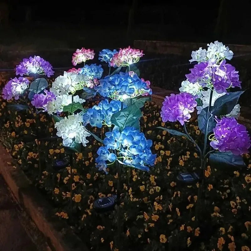 Solar Hydrangea Garden Lights  | Outdoor LED Fairy Flower Lights