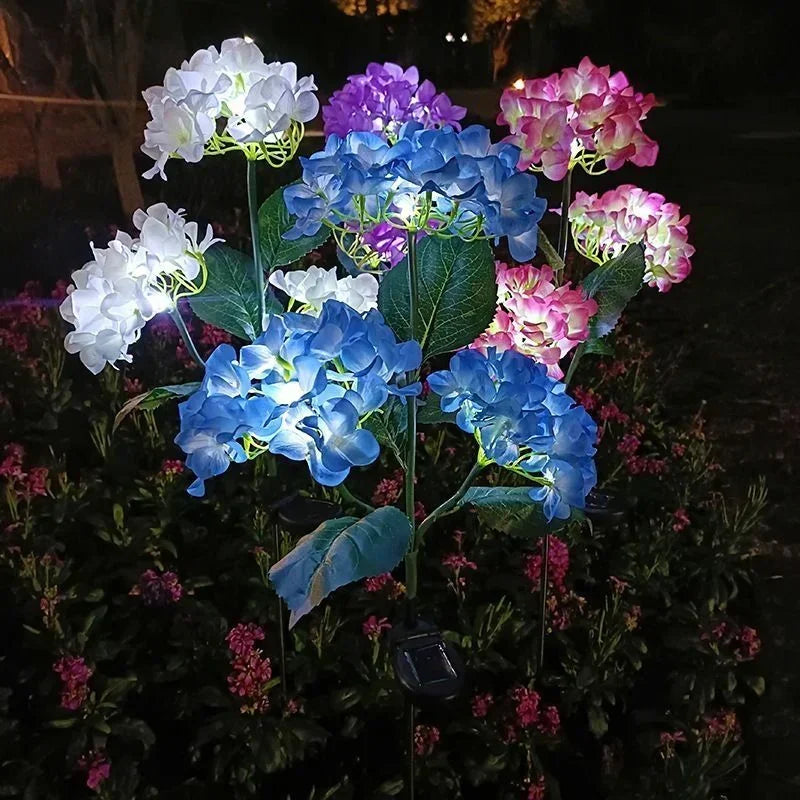 Solar Hydrangea Garden Lights  | Outdoor LED Fairy Flower Lights