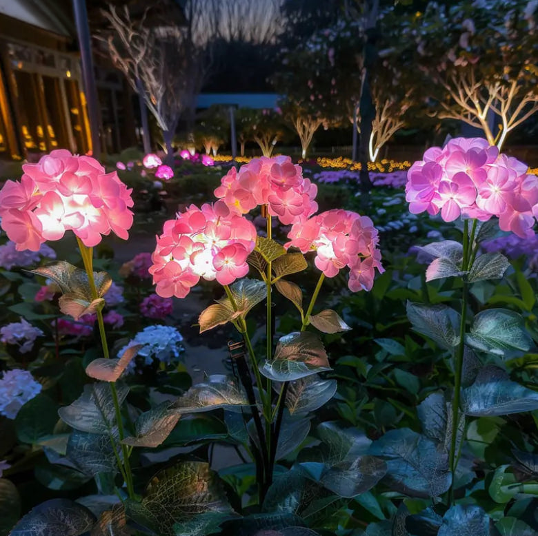 Solar Hydrangea Garden Lights  | Outdoor LED Fairy Flower Lights