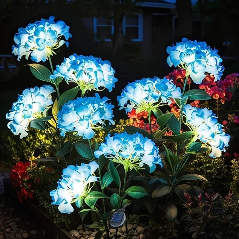 Solar Hydrangea Garden Lights  | Outdoor LED Fairy Flower Lights