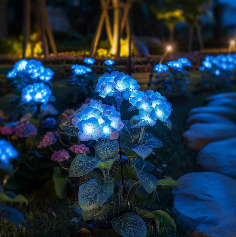 Solar Hydrangea Garden Lights  | Outdoor LED Fairy Flower Lights