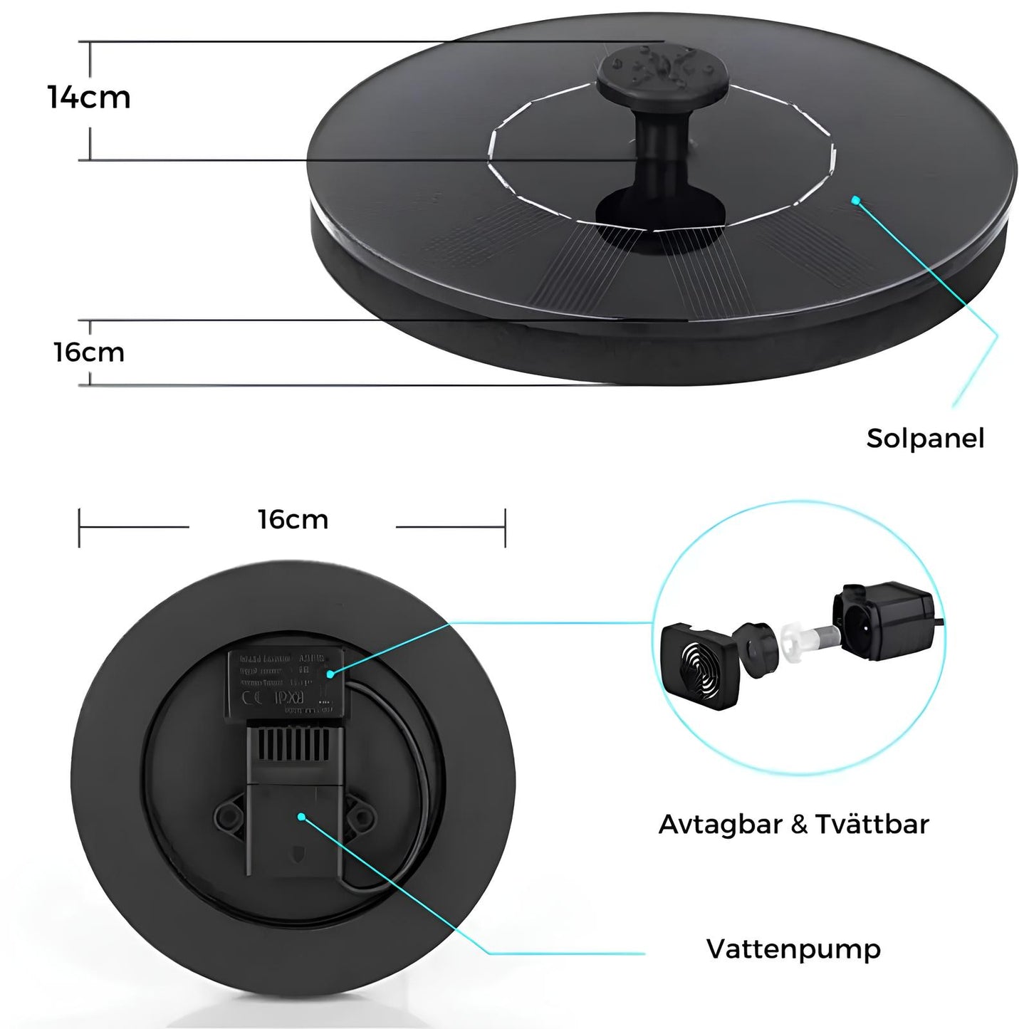 Mini Solar Water Fountain Pool Pond