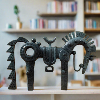 Abstract Trojan Horse Bronze Figurine