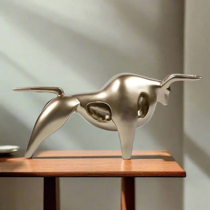 Abstract Resin Bull Sculpture Figurine - Homevalley.co.uk