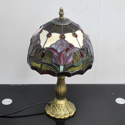 American Tulip Tiffany Style Stained Glass Table Bedroom Lamp - Homevalley.co.uk