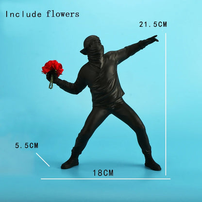 Banksy Flower Thrower Figurine Statue - Homevalley.co.uk