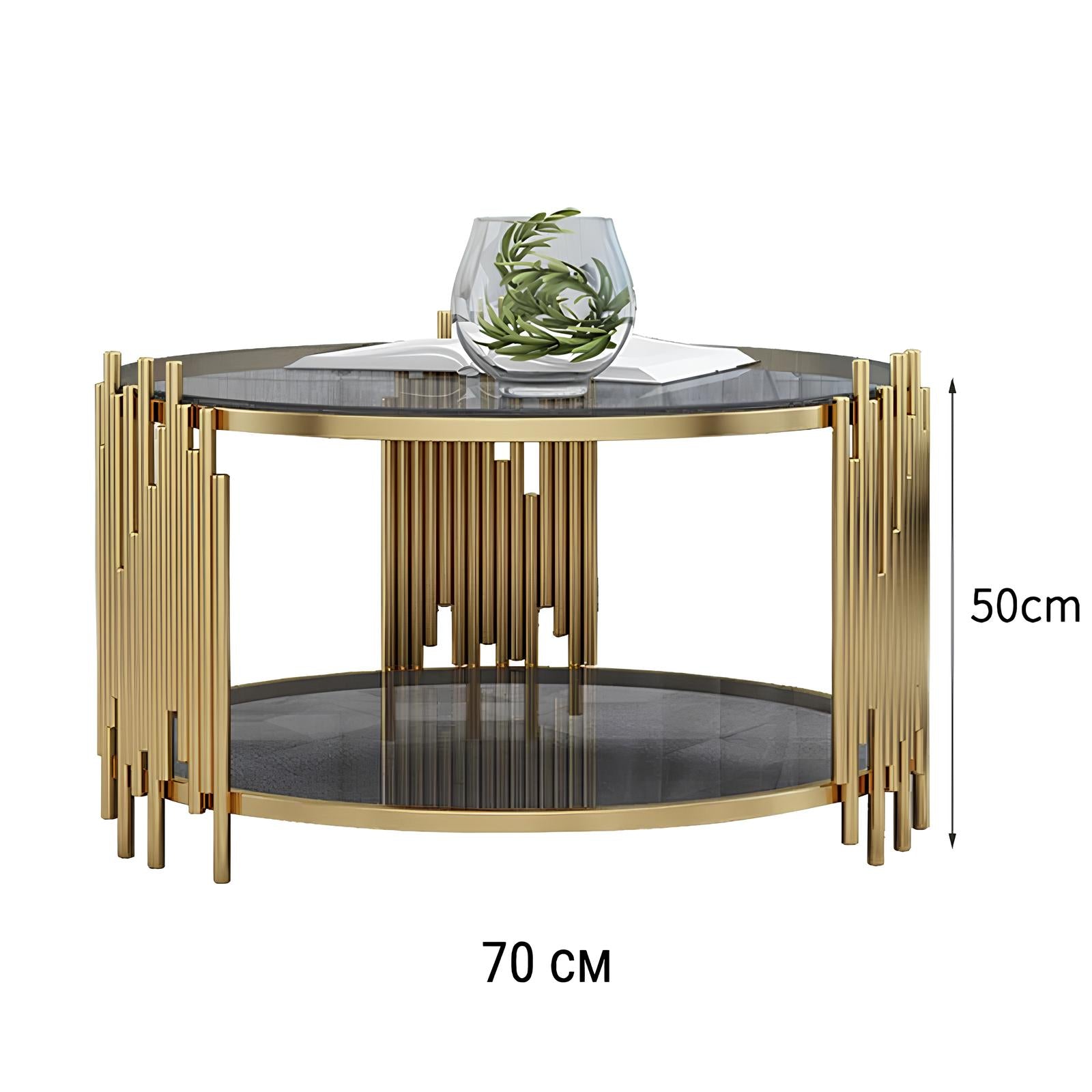 Black and Gold Round Coffee Table - Homevalley.co.uk