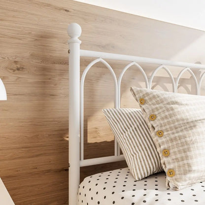 Black or White Metal Single Bed Frame Size 90 x 200 cm - Homevalley.co.uk