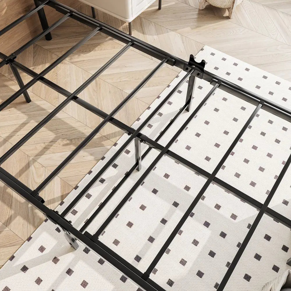 Black or White Metal Single Bed Frame Size 90 x 200 cm - Homevalley.co.uk
