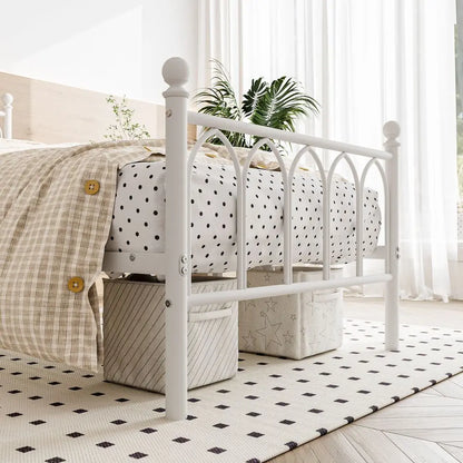 Black or White Metal Single Bed Frame Size 90 x 200 cm - Homevalley.co.uk