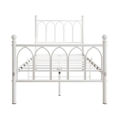 Black or White Metal Single Bed Frame Size 90 x 200 cm - Homevalley.co.uk