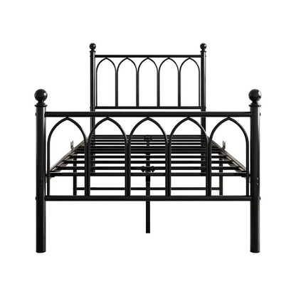 Black or White Metal Single Bed Frame Size 90 x 200 cm - Homevalley.co.uk