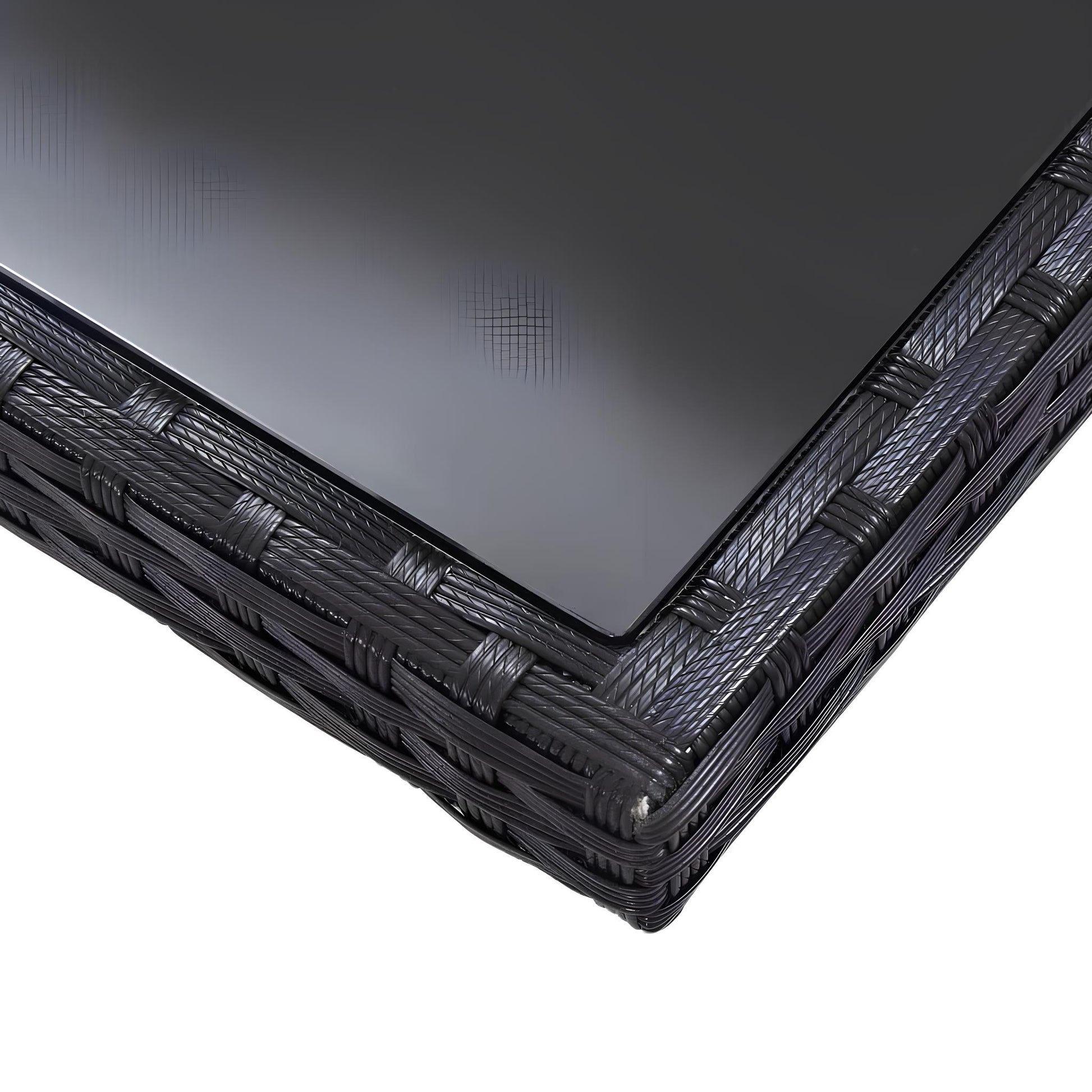 Black PVC Rattan Garden Furniture Set - Homevalley.co.uk