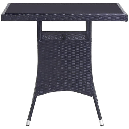 Black PVC Rattan Garden Furniture Set - Homevalley.co.uk