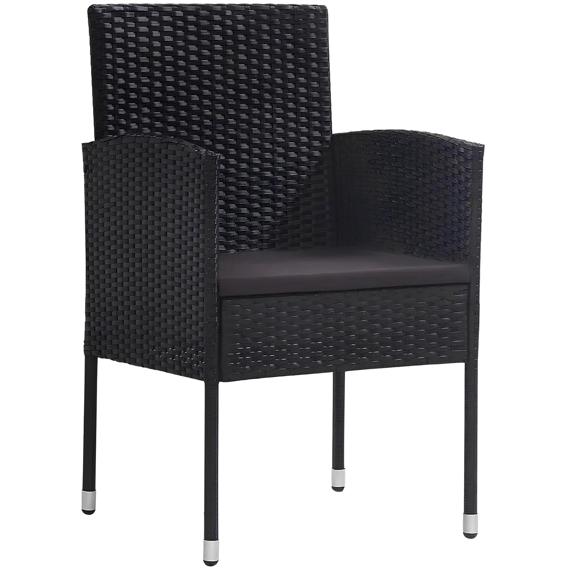 Black PVC Rattan Garden Furniture Set - Homevalley.co.uk