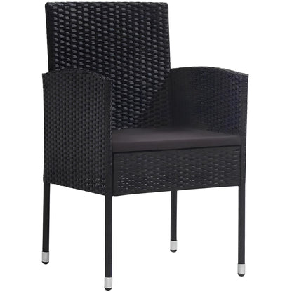 Black PVC Rattan Garden Furniture Set - Homevalley.co.uk