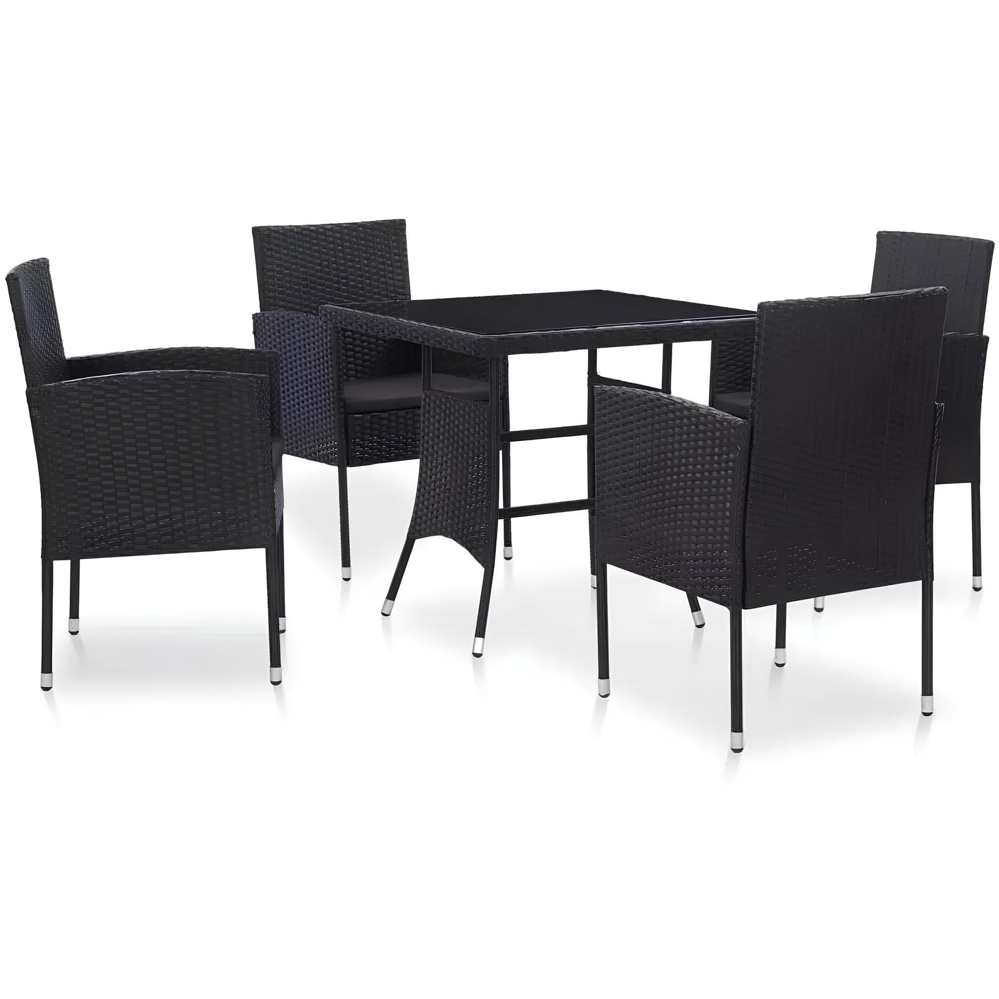 Black PVC Rattan Garden Furniture Set - Homevalley.co.uk