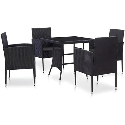Black PVC Rattan Garden Furniture Set - Homevalley.co.uk