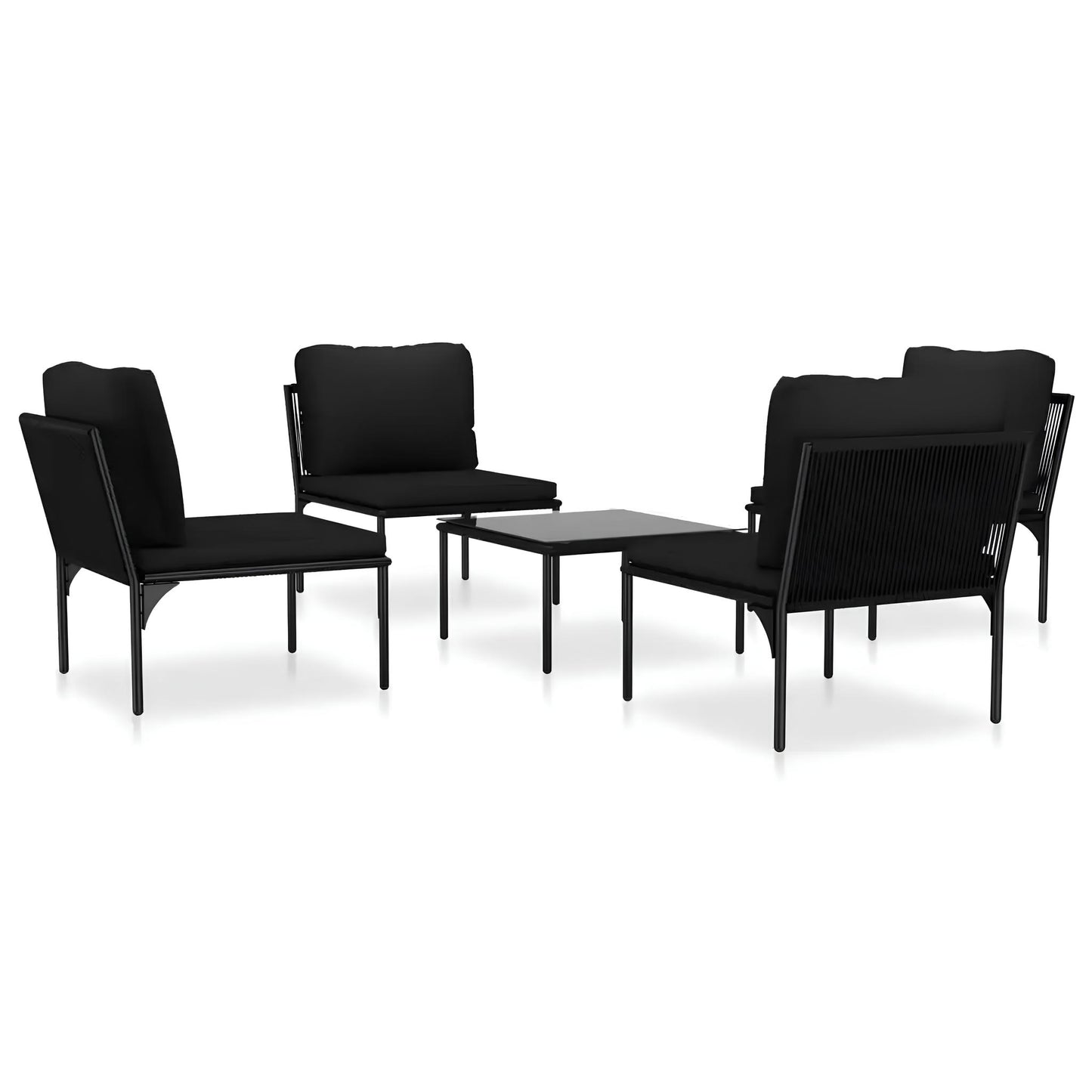 Black PVC Rattan Garden Furniture Set - Homevalley.co.uk