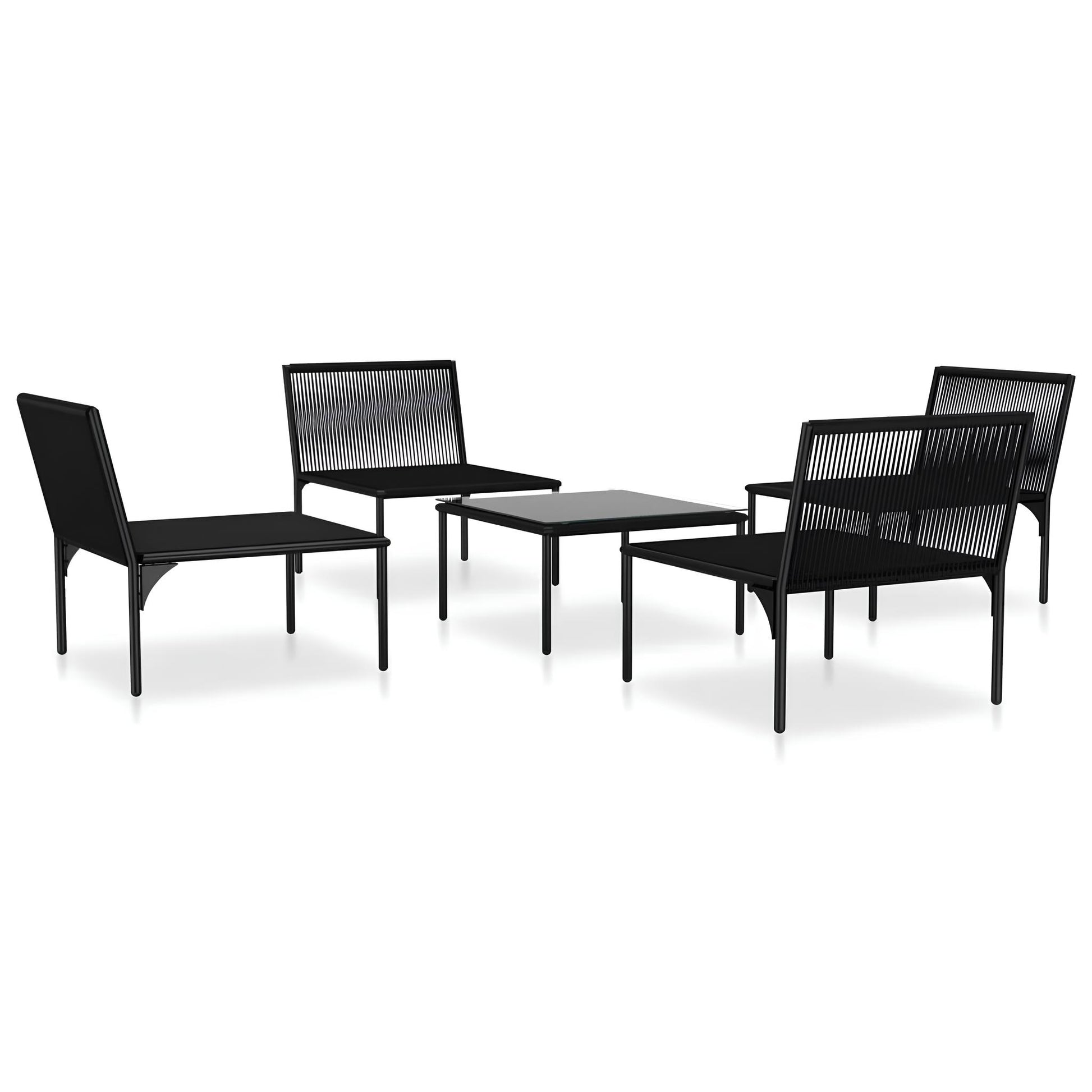 Black PVC Rattan Garden Furniture Set - Homevalley.co.uk