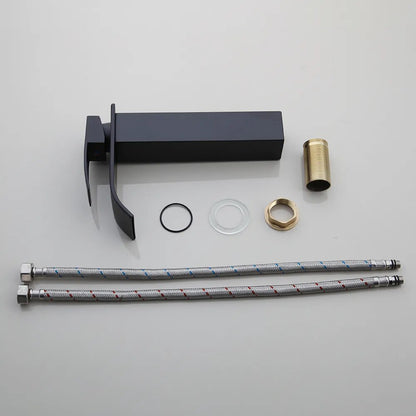 Blue and Black Tempered Glass Basin and Mixer Tap Faucet Set - Homevalley.co.uk