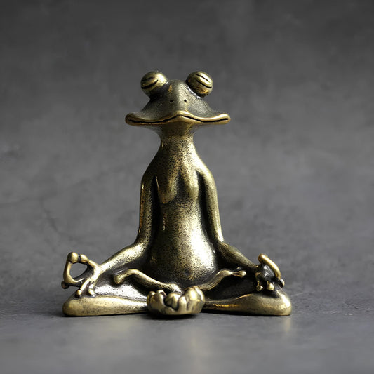 Brass Colour Meditating Frog Figurine Incense Holder – Zen Décor for Mindfulness and Meditation - Homevalley.co.uk