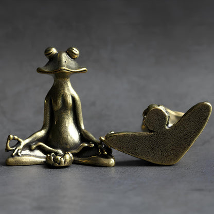 Brass Colour Meditating Frog Figurine Incense Holder – Zen Décor for Mindfulness and Meditation - Homevalley.co.uk