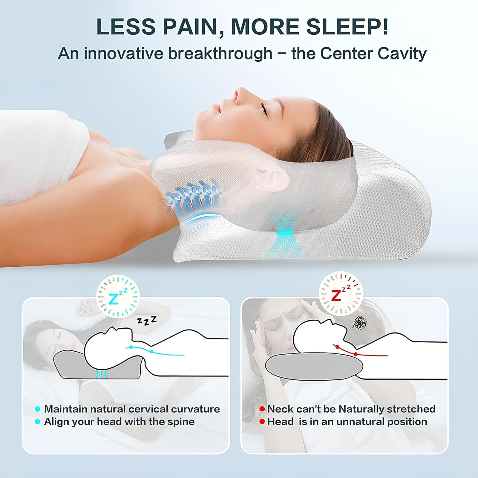Butterfly Memory Foam Neck Pillow, Cervical Neck Massage - Homevalley.co.uk