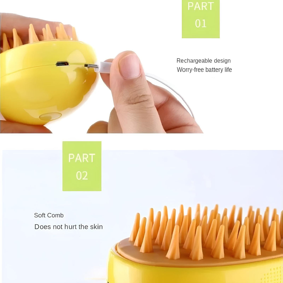 Cat Grooming Steam Brush, Pet Comb - Homevalley.co.uk