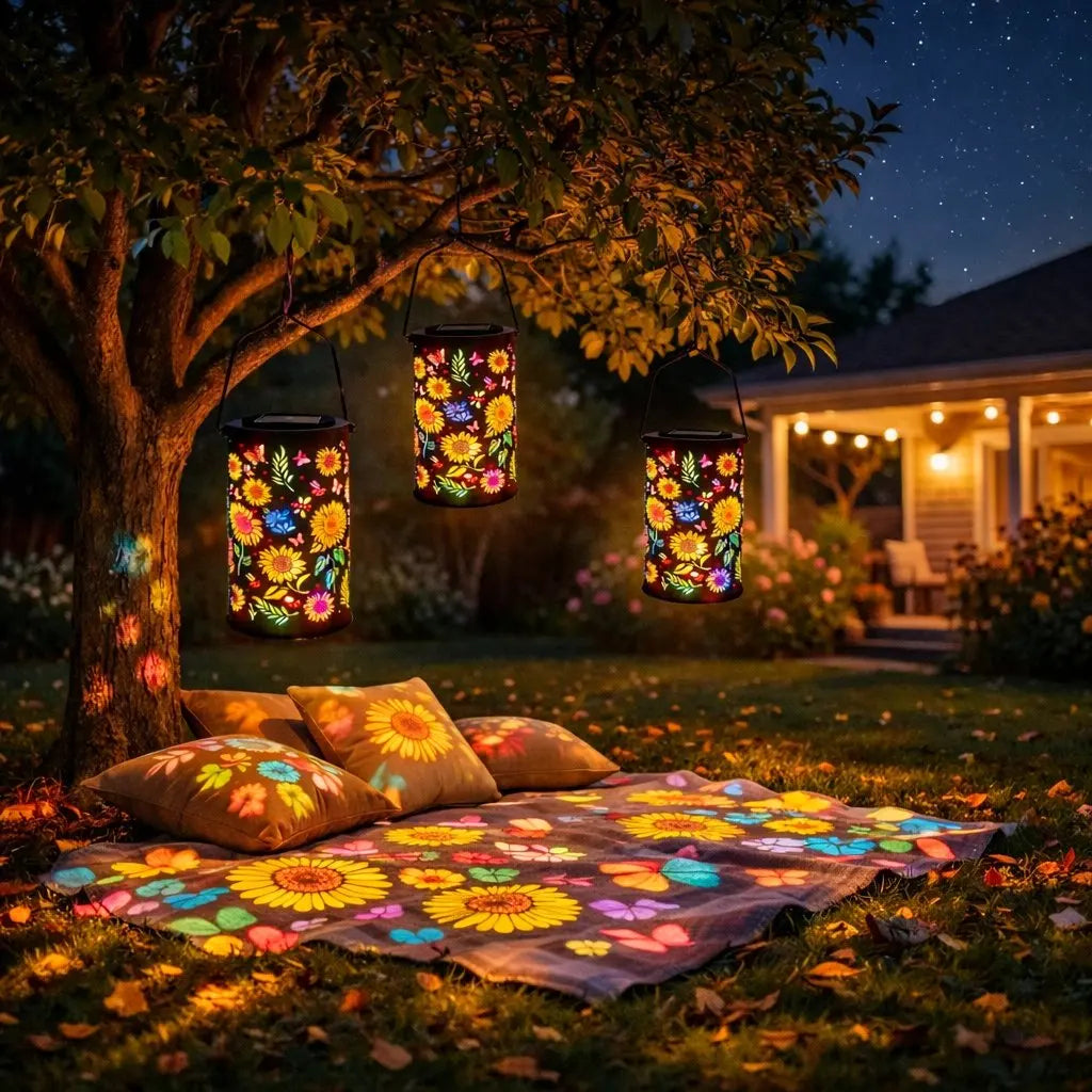 Solar Sunflower Garden Lantern